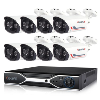 Security Camera System POE 8CH 1080P with 8pcs IP Poe Camera 2.0MP 1pc NVR 8ch POE No HDD