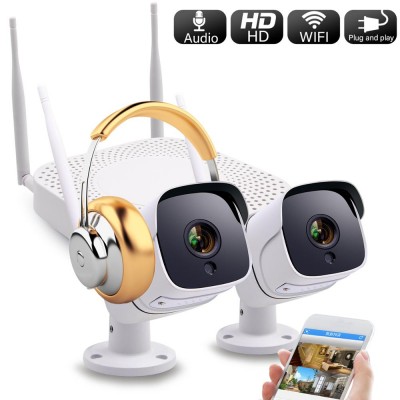 2 x 1080p Wireless IP Cameras System with Microphone