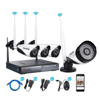 Top quality 4CH 720P Wireless IP Camera System(No HDD) Waterproof  Nvr Kit ( 4/8 Channel Optional )